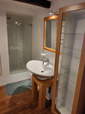 Secadora de cabello, bidet, toallas, jabón