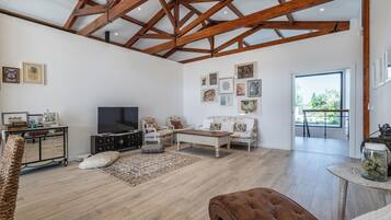 TV connectée, cheminée, jeux vidéo, table de tennis de table