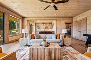 TV, fireplace, video games, table football - Luxe 6BR w/Swim Spa, Theater, Firepit, Games! (Sevierville)
