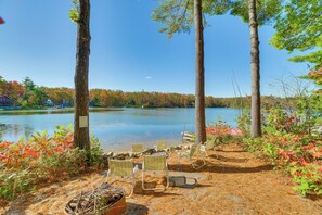 House (3 Bedrooms) | Interior - Deck & Fire Pit: Beachfront Home in Gaylord! (Gaylord)