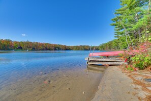 House (3 Bedrooms) | Interior - Deck & Fire Pit: Beachfront Home in Gaylord! (Gaylord)