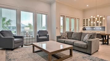 Cottage, Multiple Beds, Pool Access, Pool View (Angel’s Retreat) | Living area | 50-inch flat-screen TV with digital channels
