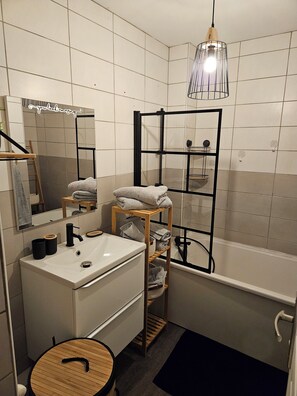 Towels, soap, toilet paper
