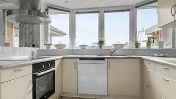 Fridge, oven, stovetop, dishwasher
