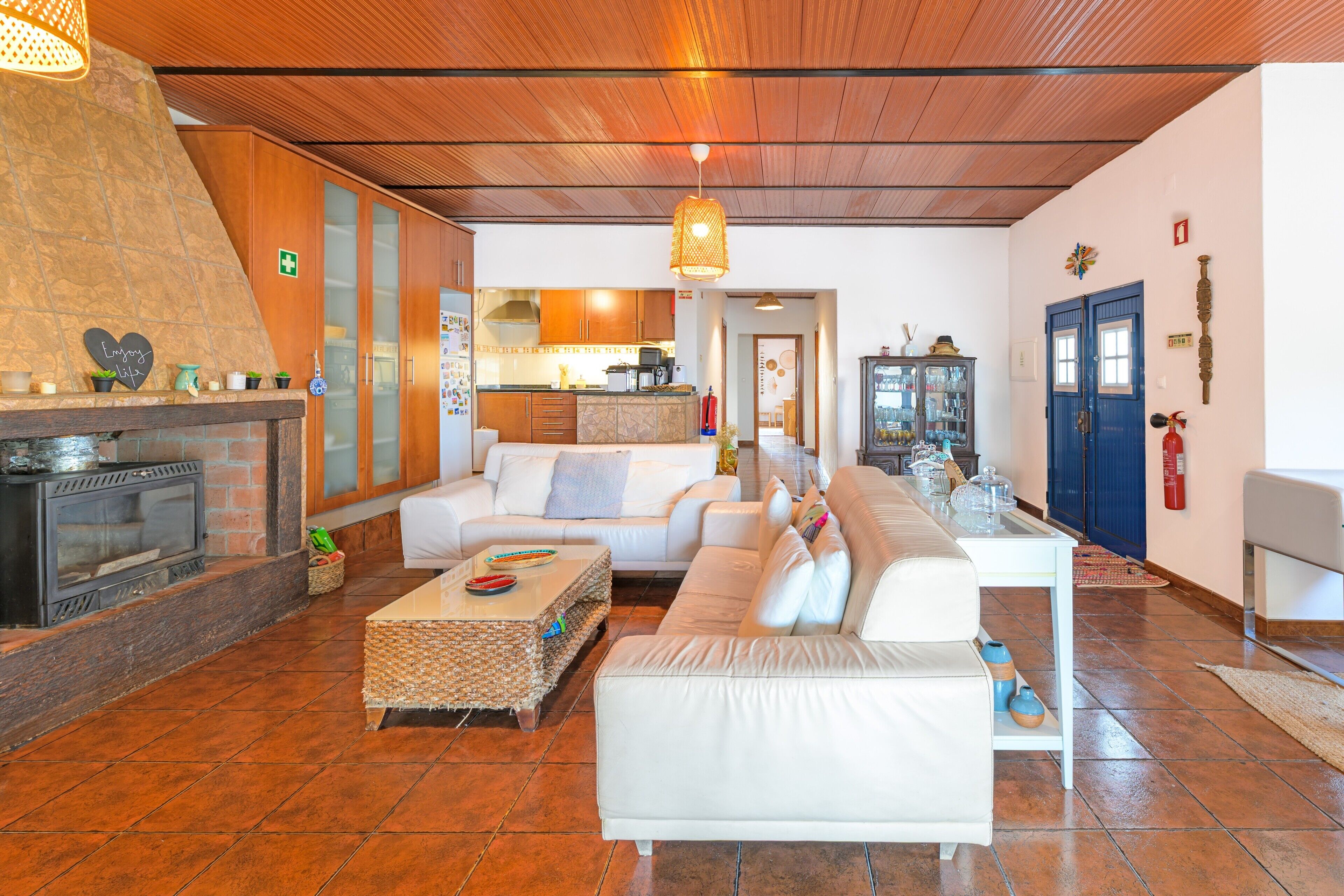 テレビ、暖炉、卓球台