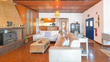 TV, caminetto, tavolo da ping pong