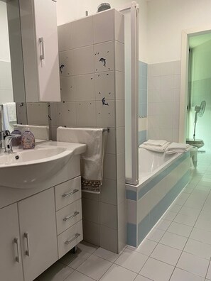 Haartrockner, Bidet, Handtücher, Seife