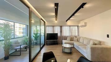 Comfort-huoneisto, oma kylpyhuone, veden päällä | Oleskelualue