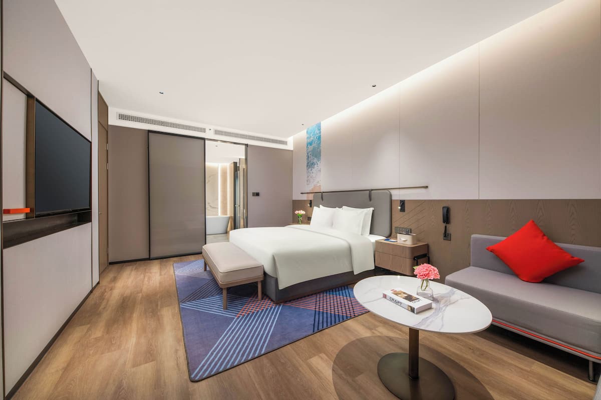 Suite, 1 slaapkamer | 1 slaapkamer, luxe beddengoed, donzen dekbedden, een laptopwerkplek