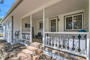 Step out onto the porch and enjoy the fresh air.