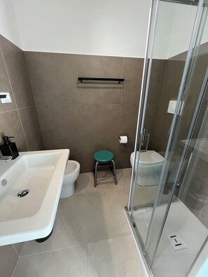 Shower, hair dryer, bidet, soap