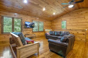 Smart TV, fireplace, DVD player, table tennis