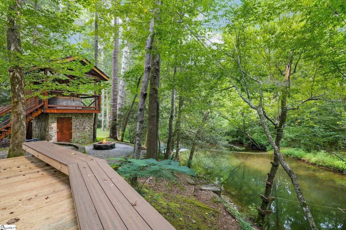 From the deck seating, you can see just how close the river is!