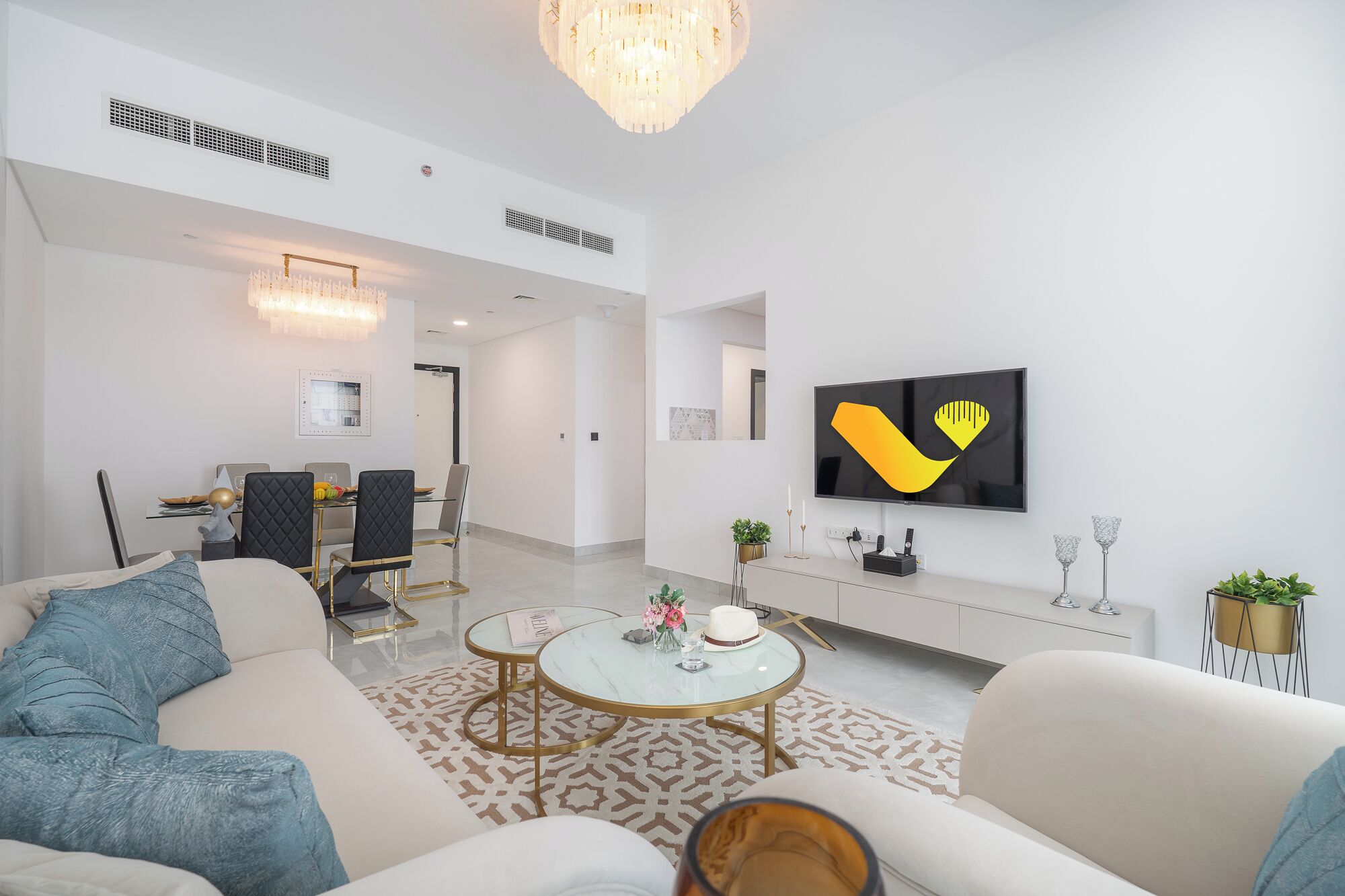 Departamento exclusivo | Área de sala de estar | Televisión de pantalla plana 