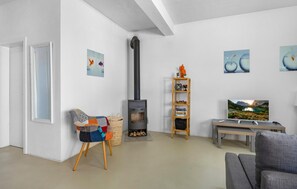 Téléviseur, foyer, table de baby-foot