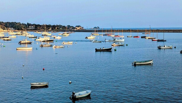 A marina filled with various boats anchored in calm waters. - Cozy Seaside studio in charming Marblehead with AC, WiFi. Short walk to downtown (Marblehead)