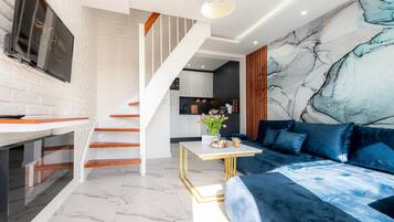 Smart TV, fireplace