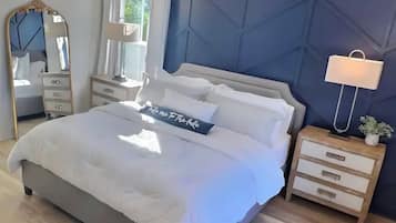 4 bedrooms, iron/ironing board, travel cot, WiFi