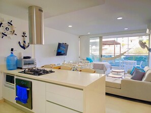 Private kitchen - Apartamento en Samaria con Salida Directa al Mar Sm77 (Gaira)