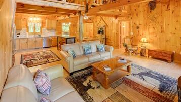 TV connectée, cheminée, médiathèque