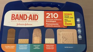 A BAND-AID adhesive bandage case with 210 assorted bandages, including FLEXIBLE FABRIC, CLEAR STRIPS, SKIN-FLEX, SHEER STRIPS, and WATER BLOCK. -  Breathtaking view, as well as modern, clean & well-appointed apartment 
 

 (Toronto)