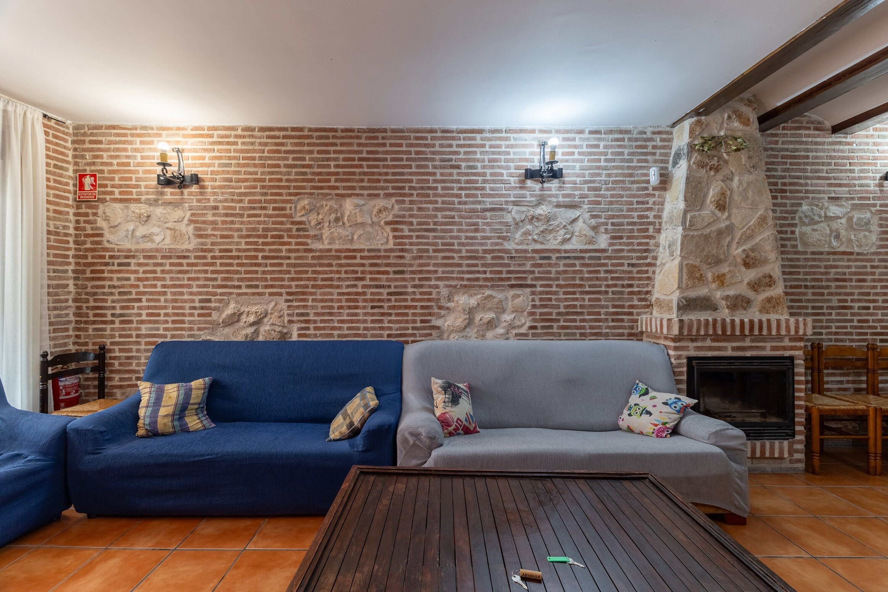 电视、壁炉、DVD 播放器