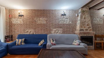 电视、壁炉、DVD 播放器