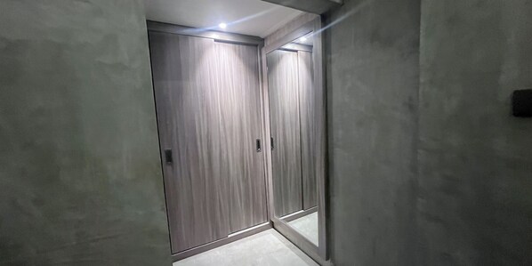 1 bedroom, desk, blackout drapes, iron/ironing board