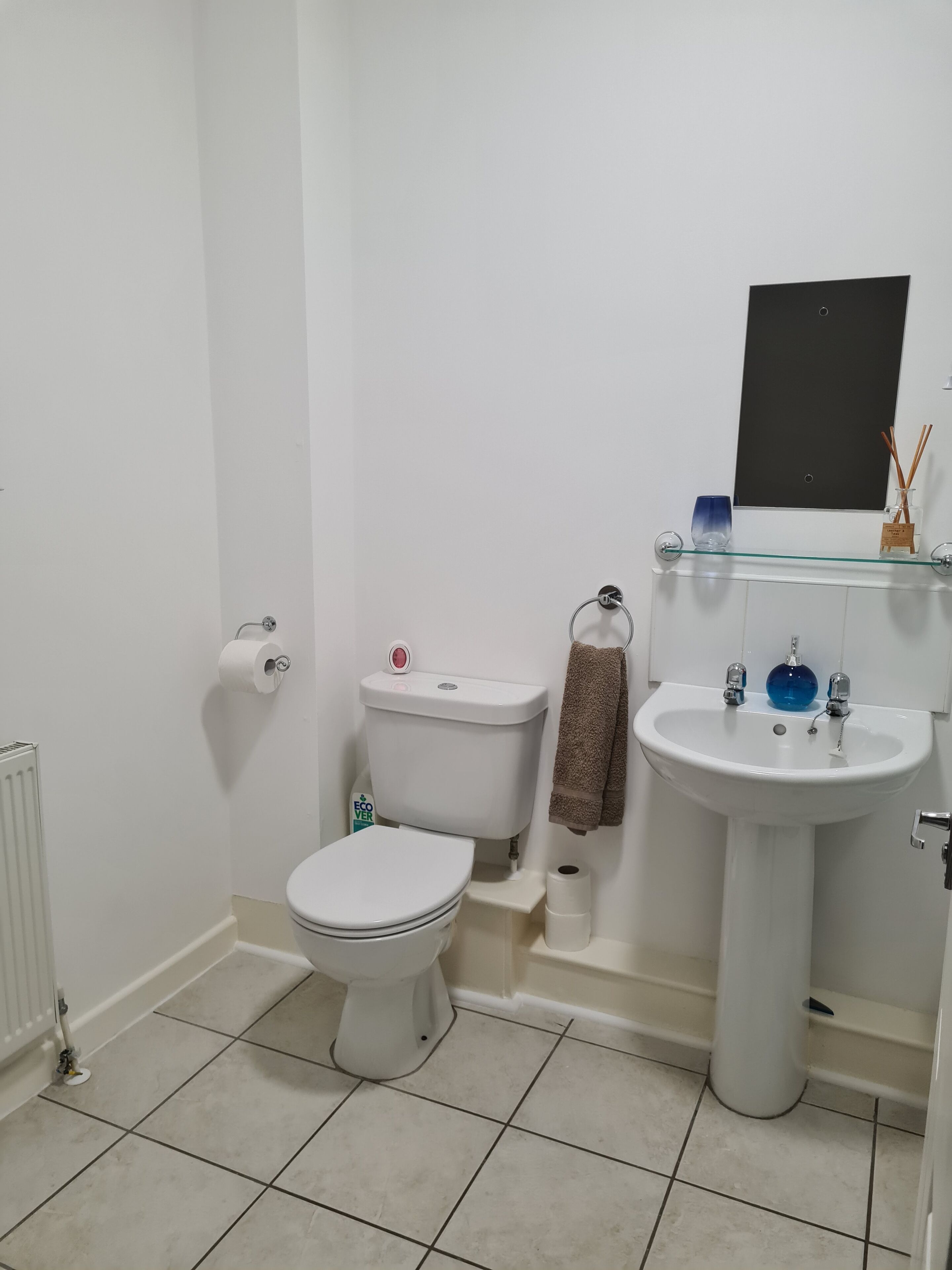 Hair dryer, towels