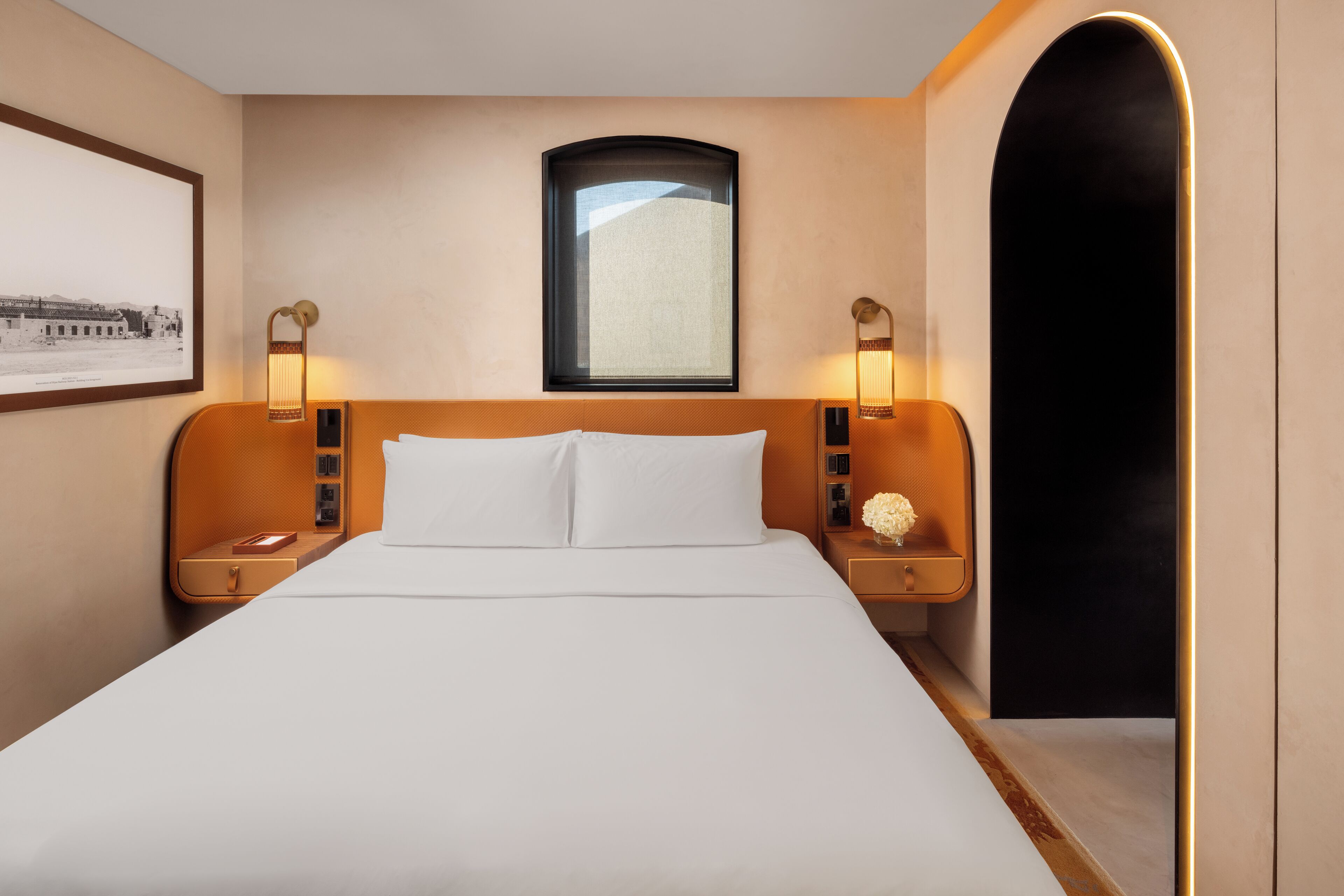 Sengetøy i egyptisk bomull, sengetøy av topp kvalitet og minibar