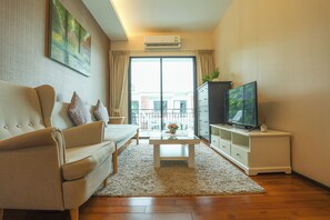 Basic Condo | Living area - Chic Condo Just 100m from the Shore c130 (Rawai)