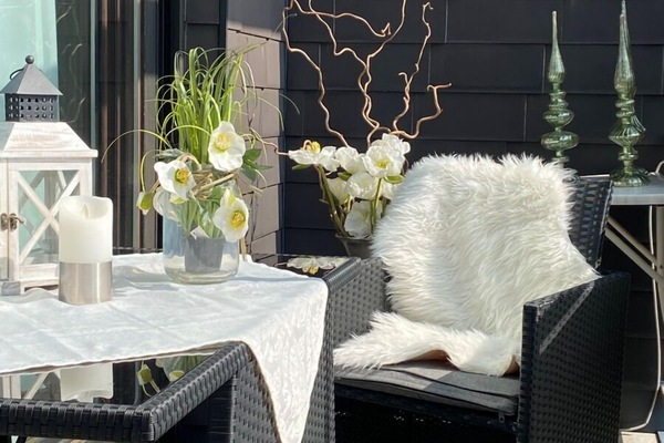 Ferienhaus, 60 qm, 1-2 Personen-Gemütlicher Balkon im Ferienhaus Wittneven