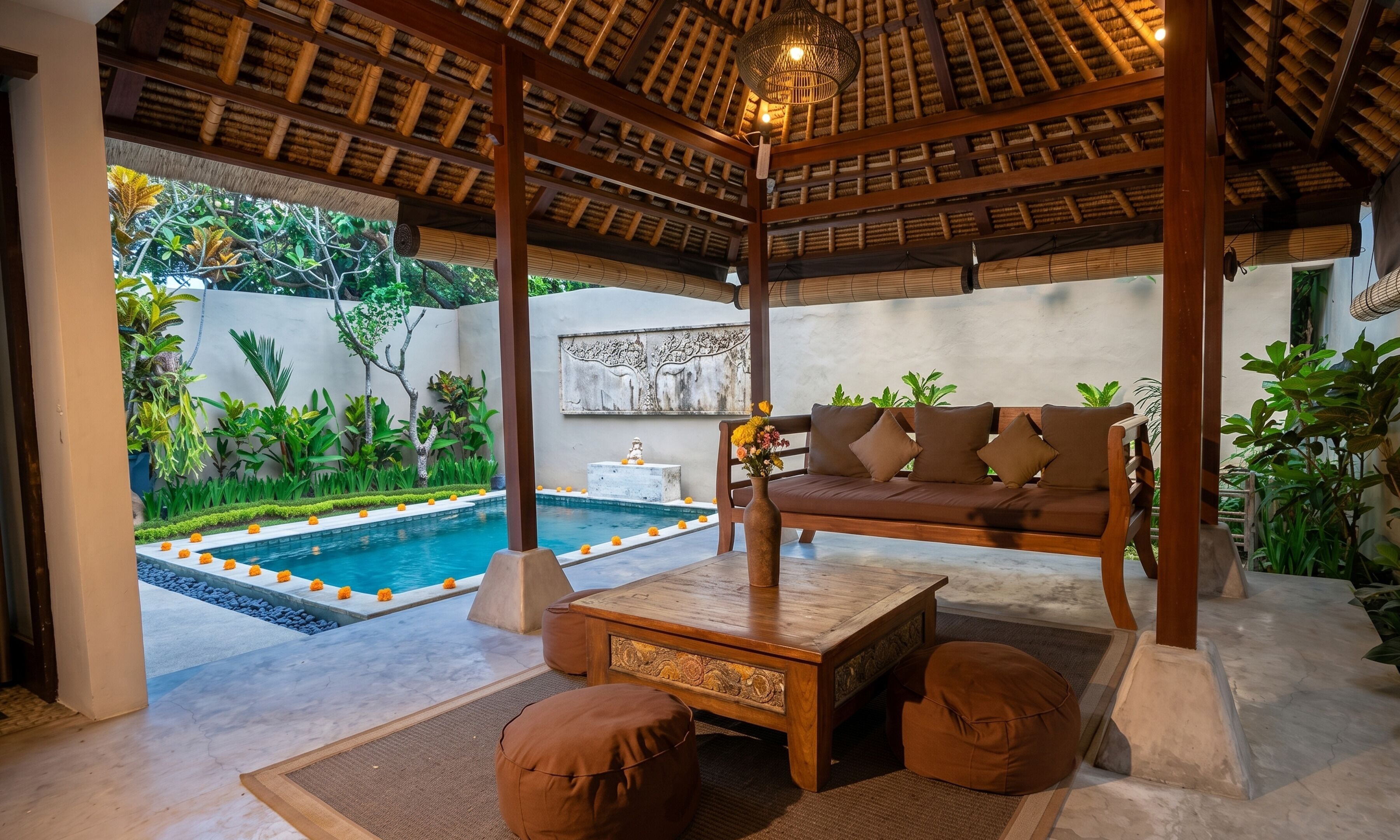 Villa, 2 chambres, vue piscine | Coin séjour
