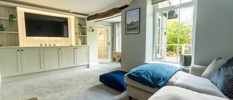 TV, fireplace, offices