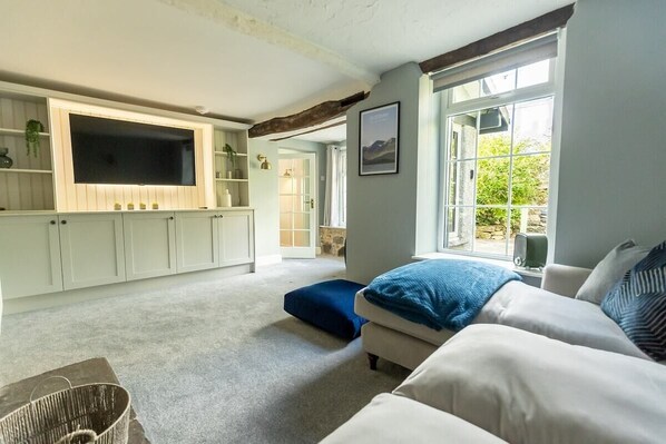 TV, fireplace, offices