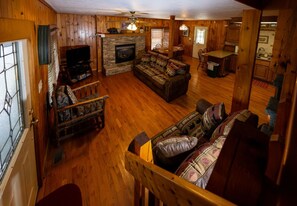 TV, fireplace - Carries Cabin-ultimate privacy on 30 acres (Cosby)
