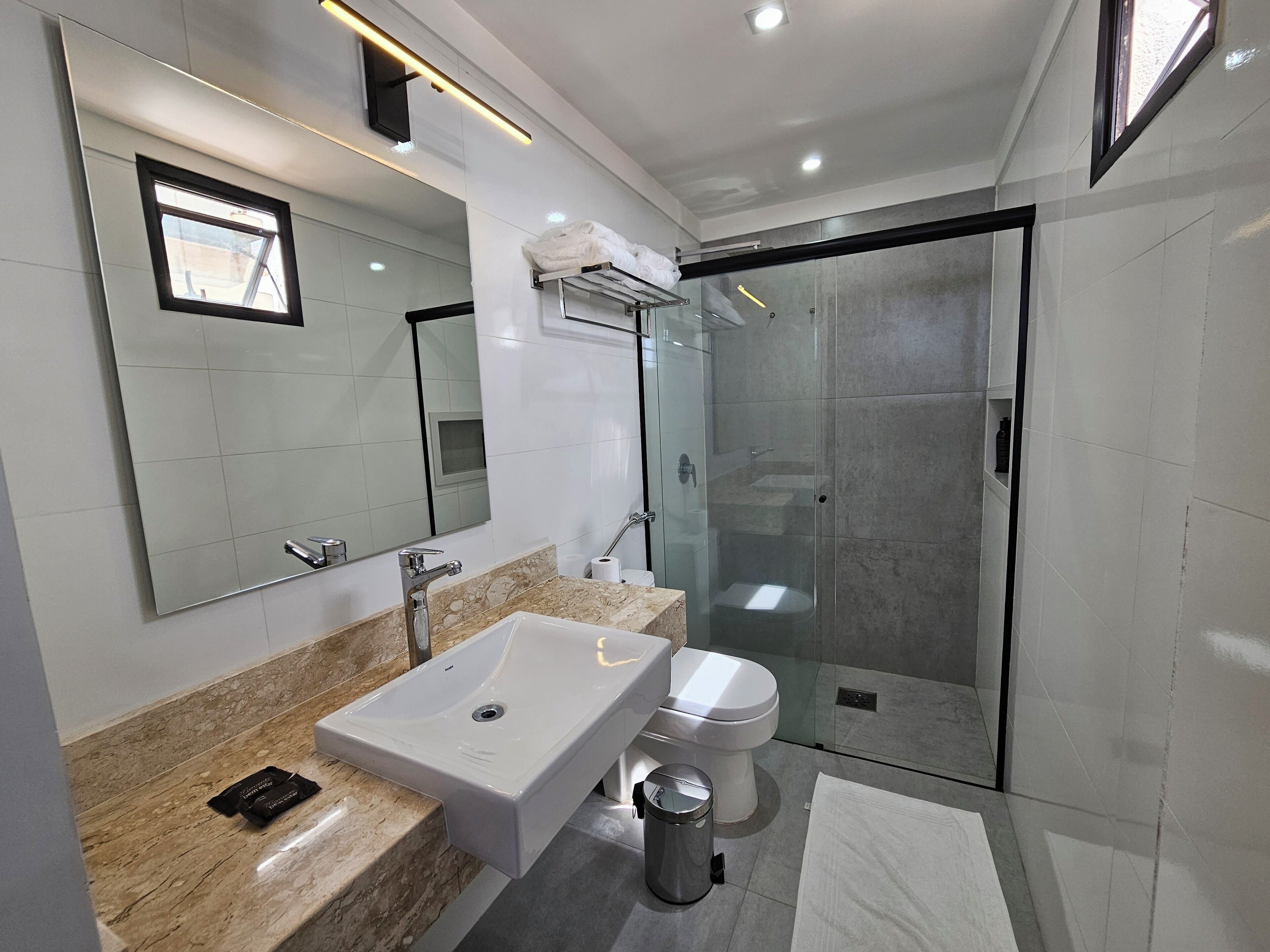 Luxury Twin Room, City View | Bathroom | Shower, hair dryer, towels, soap