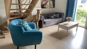 Smart TV, foosball, books