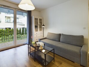 Leilighet, 1 soverom, balkong | Oppholdsområde