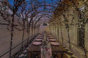 Outdoor banquet area