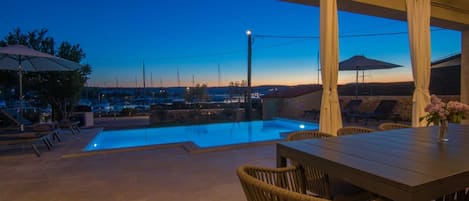 A heated pool