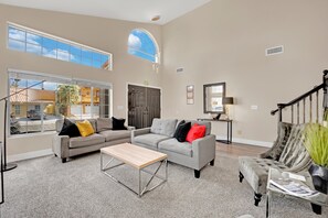 Smart TV, fireplace, table football, ping pong