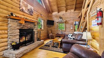 TV connectée, cheminée, jeux vidéo