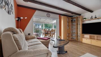 TV, fireplace, stereo