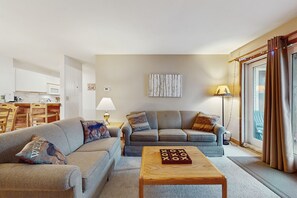 TV, fireplace, table football, ping pong