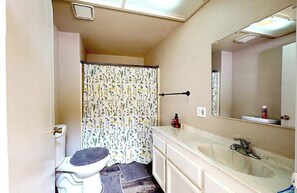 Serviettes fournies, savon, shampoing, papier toilette