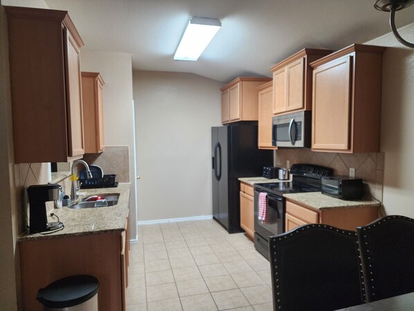 Microwave, oven, stovetop, dishwasher