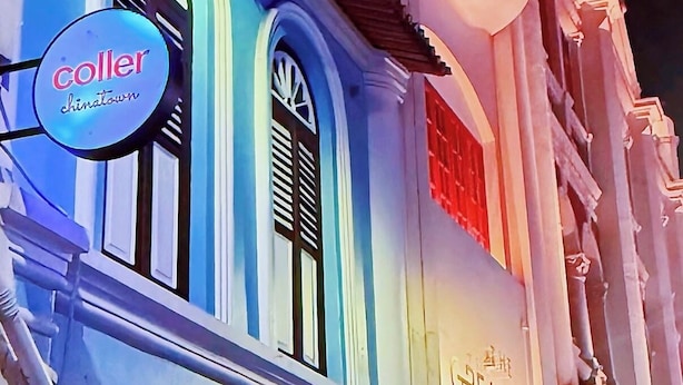A building with a sign that reads "Coller Christmas Town." - Coller Chinatown (Singapore)