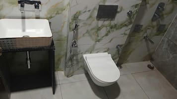 Shower, towels, soap