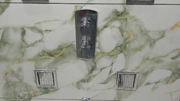 Shower, towels, soap